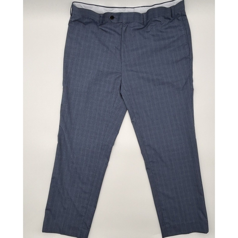 Ralph Lauren Slim Fit Dress Pants 36x30 Blue Glen Plaid Stretch Trousers